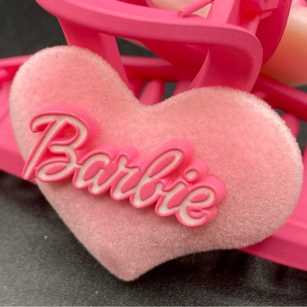 Barbie Pink Heart Matte Hair Claw Large